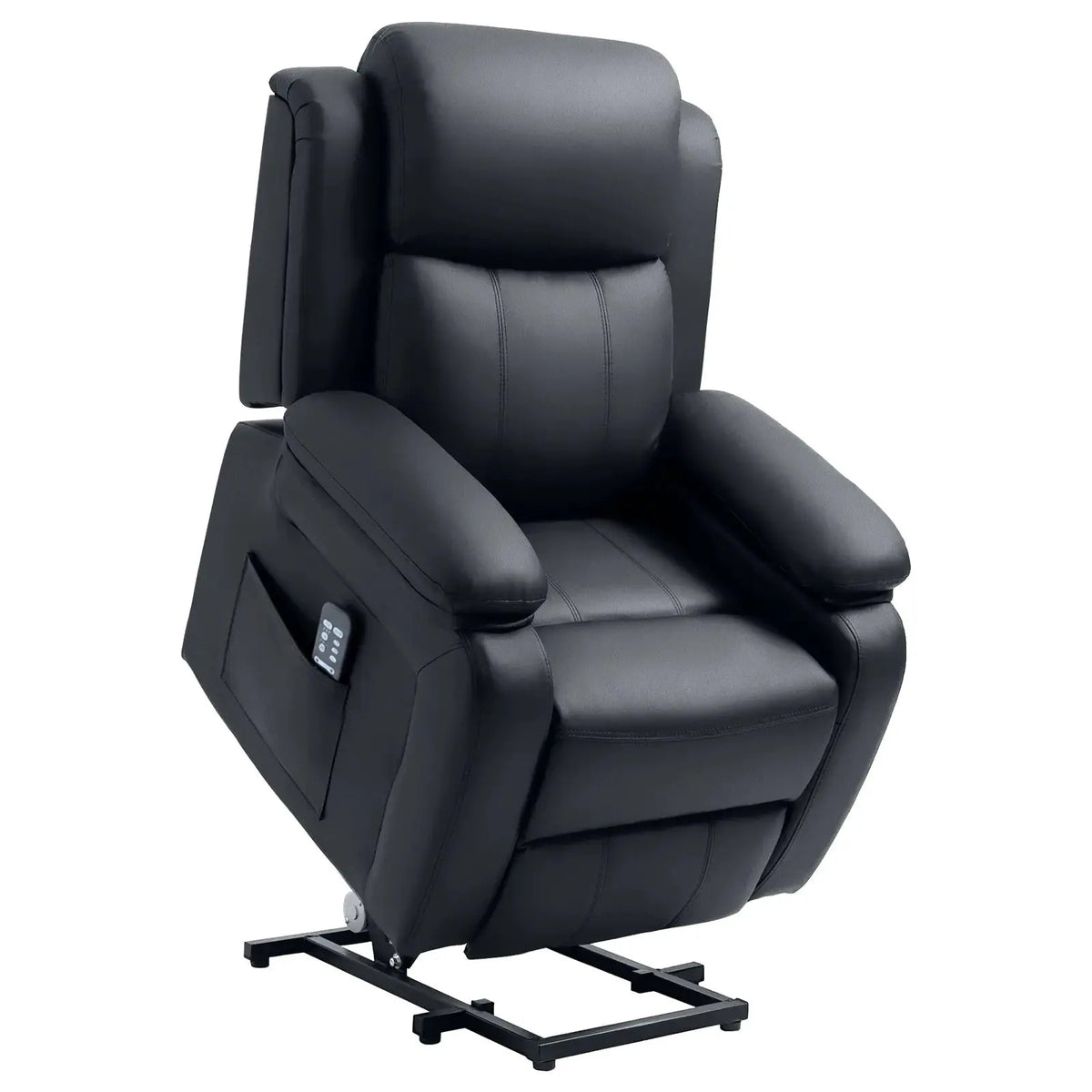 HOMCOM Riser and Recliner Chair with Vibration Massage, PU Leather Power Lift Chair for Elderly, Black - from HOMCOM