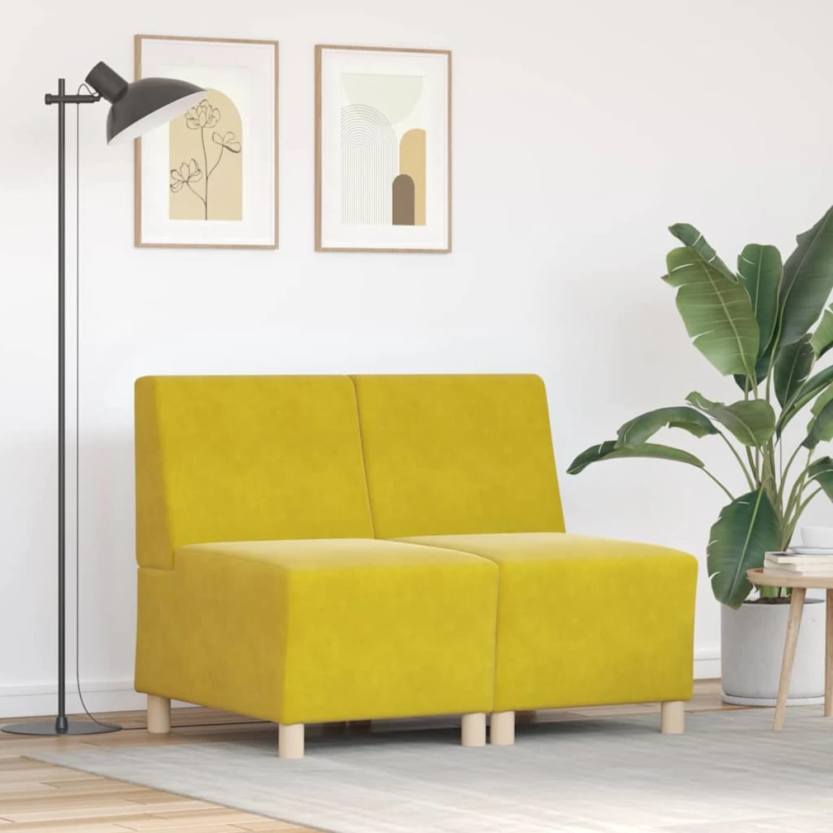vidaXL VidaXL Armless Modular Sofa 55x74x82 Velvet Living Room - Sofa