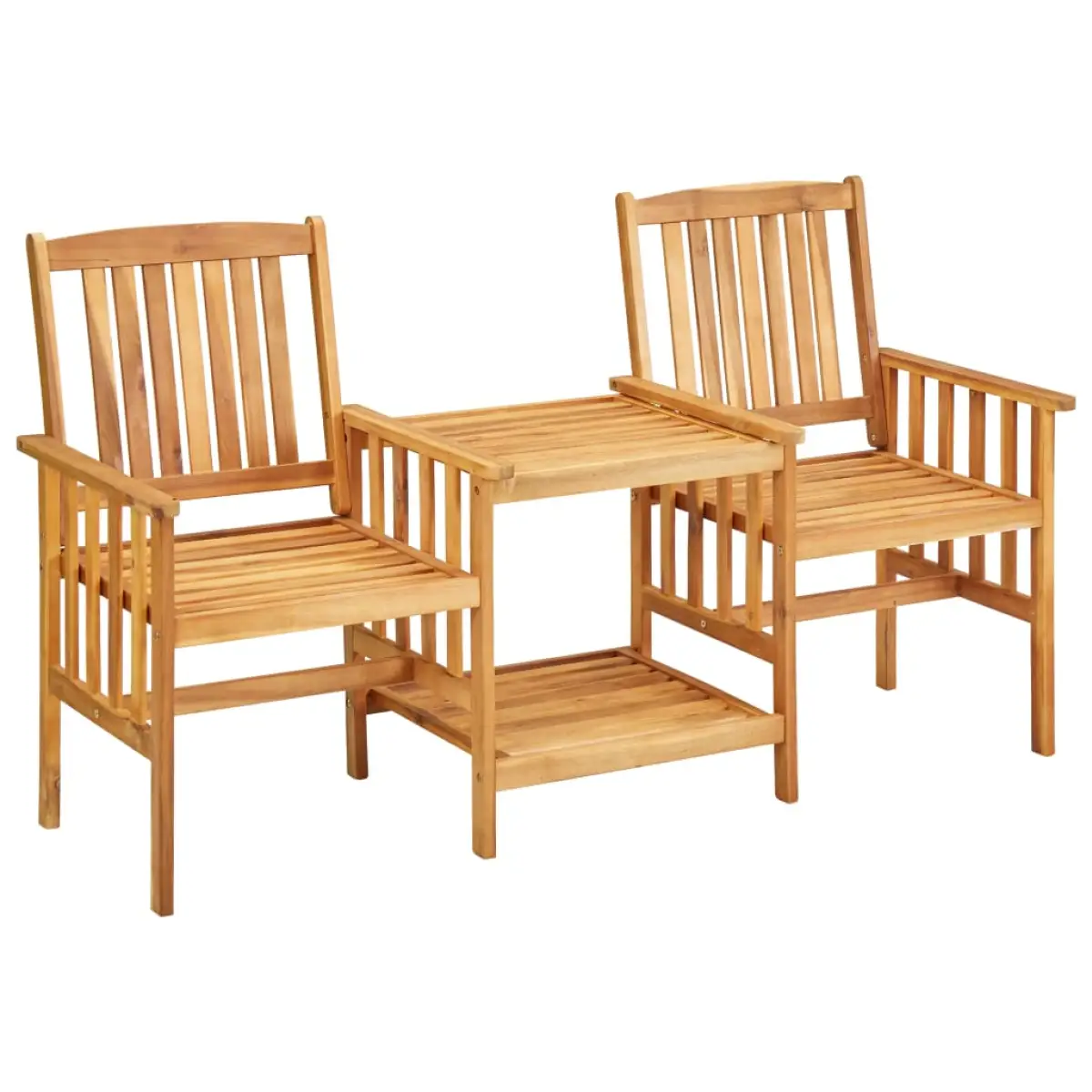 vidaXL vidaXL Garden Chairs with Tea Table 159x61x92 cm Solid Acacia Wood - Garden Chairs