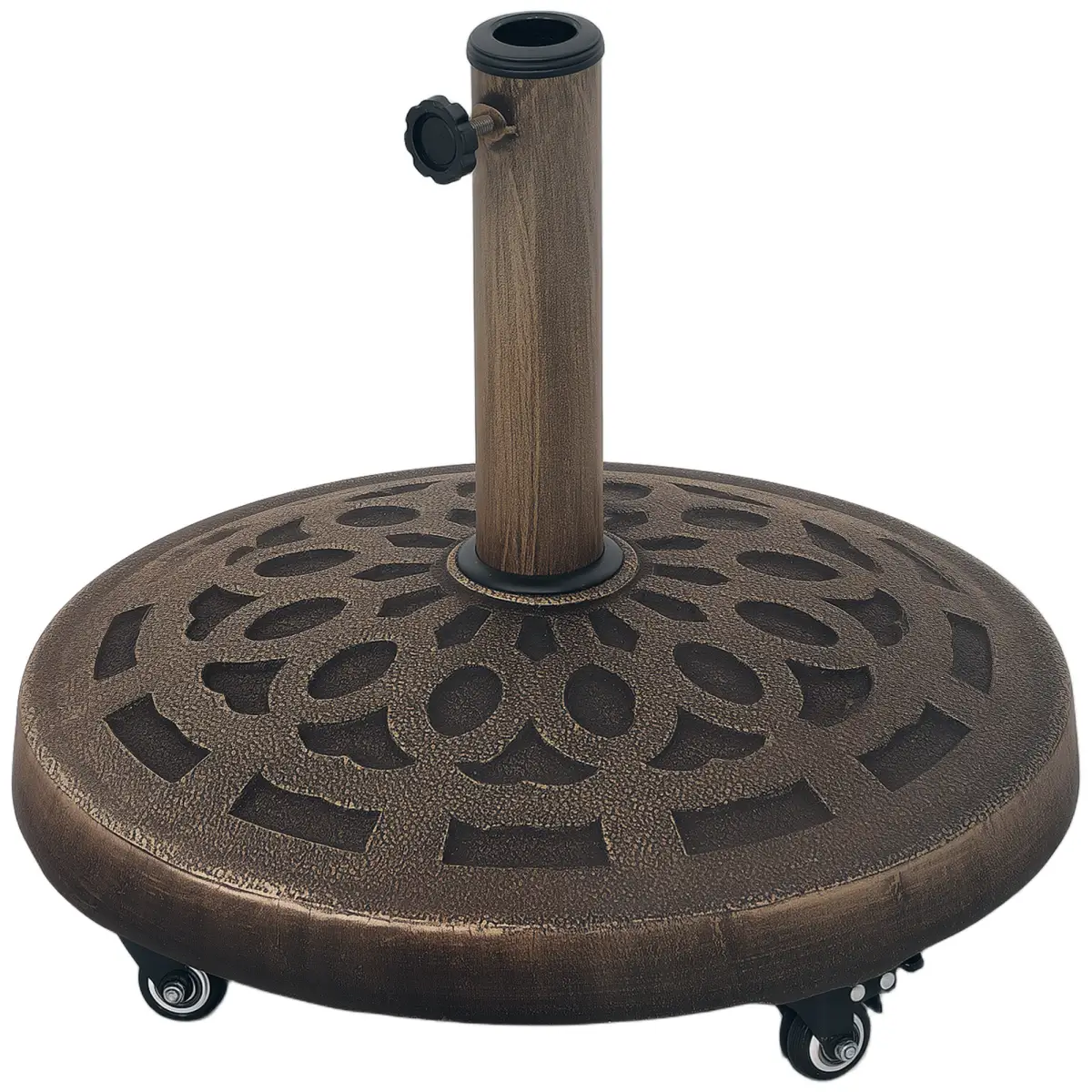 Outsunny Outsunny 21kg Resin Garden Parasol Base Umbrella Stand with Wheels - Parasol