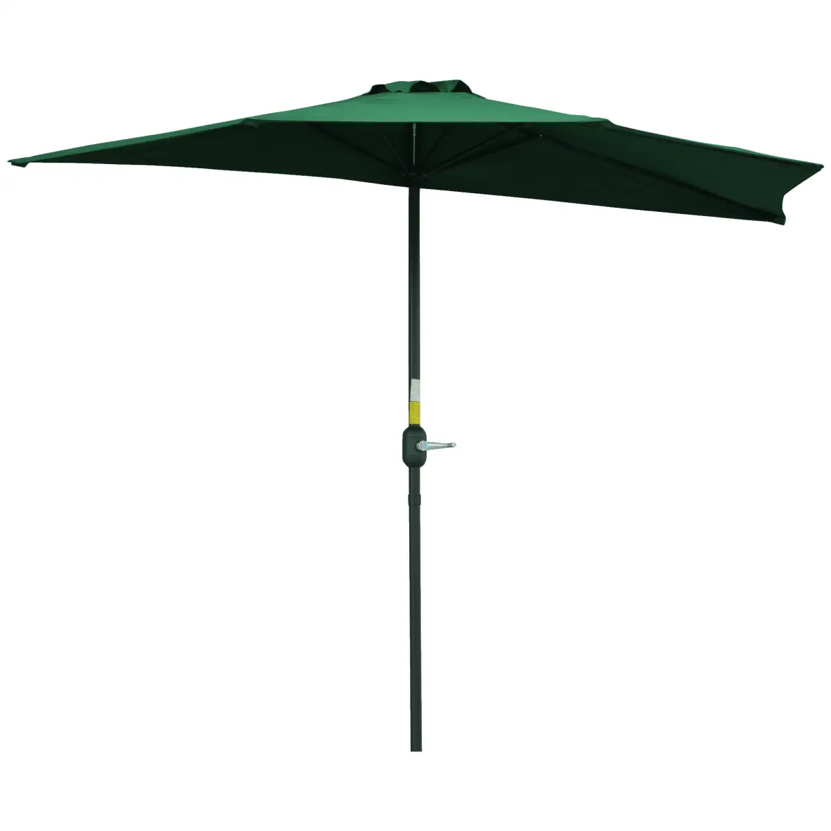 Outsunny 3m Half Parasol Umbrella Metal Frame Crank NO BASE INCLUDED, Green - Parasol