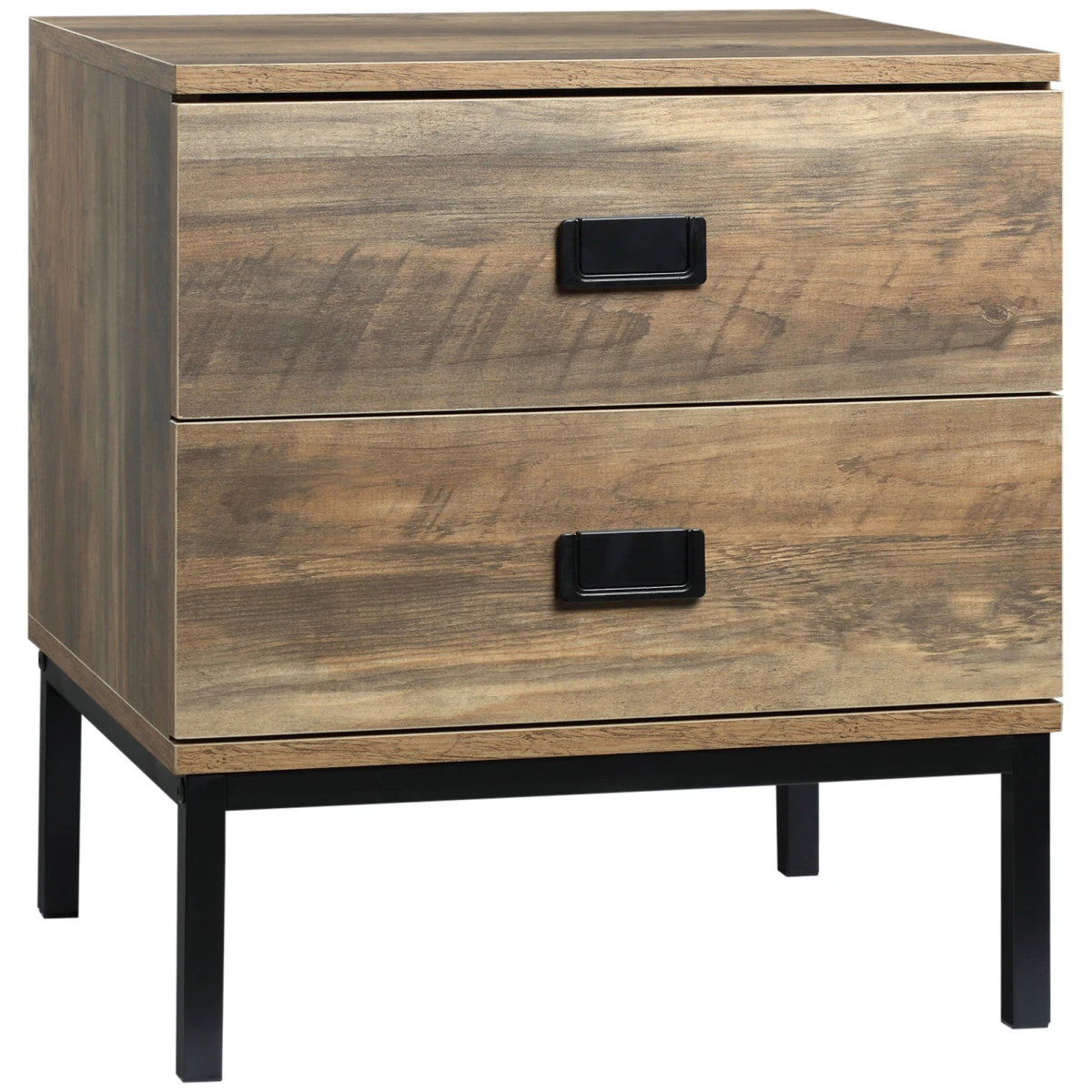 HOMCOM Faded End Table 2-Drawer Storage Bedroom - Coffee Table