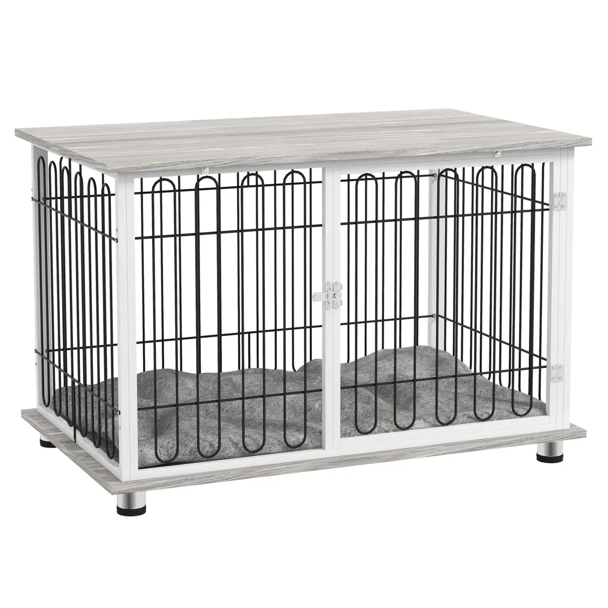 PawHut PawHut Dog Crate Furniture End Table with Soft Washable Cushion, Lockable Door - Dog Crate