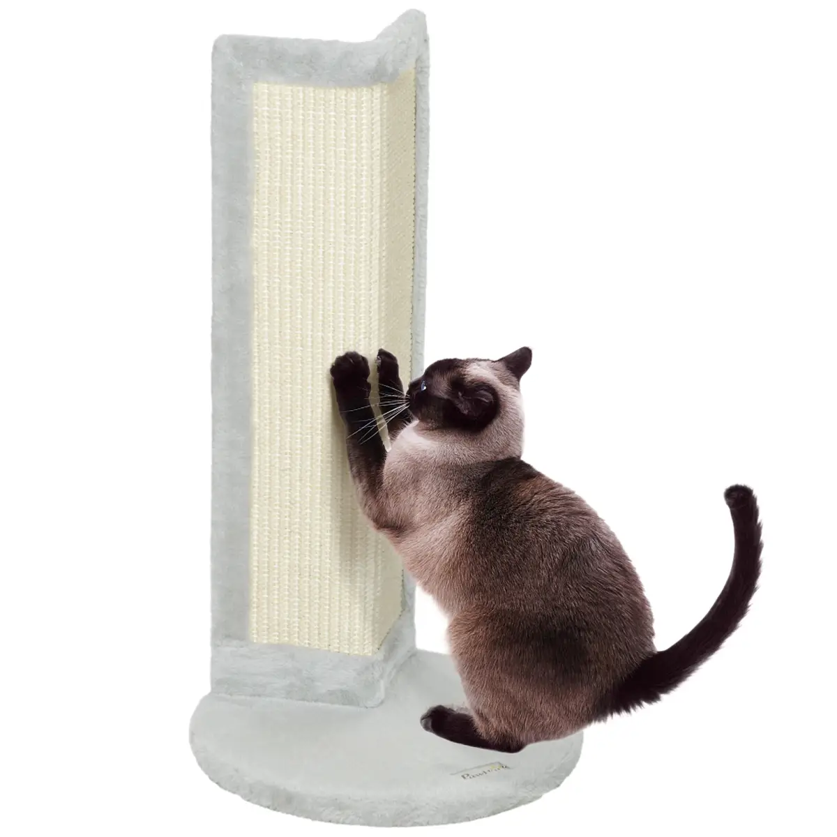 PawHut PawHut 56cm Corner Cat Scratching Post with Sisal Scratching Pad, Grey - Cat Tree