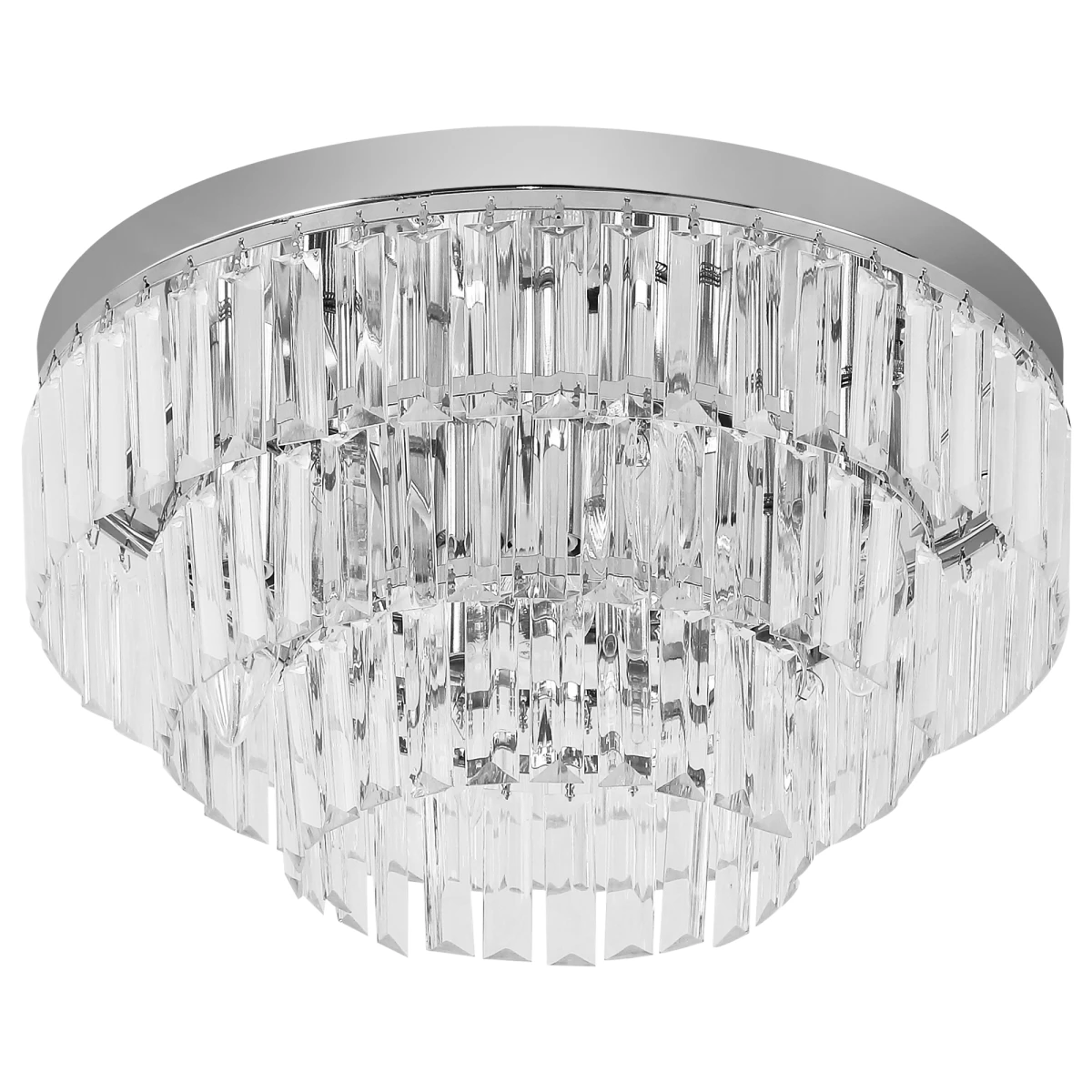 HOMCOM Crystal Ceiling Lamp Round 7 Light Hallway - Ceiling Lights