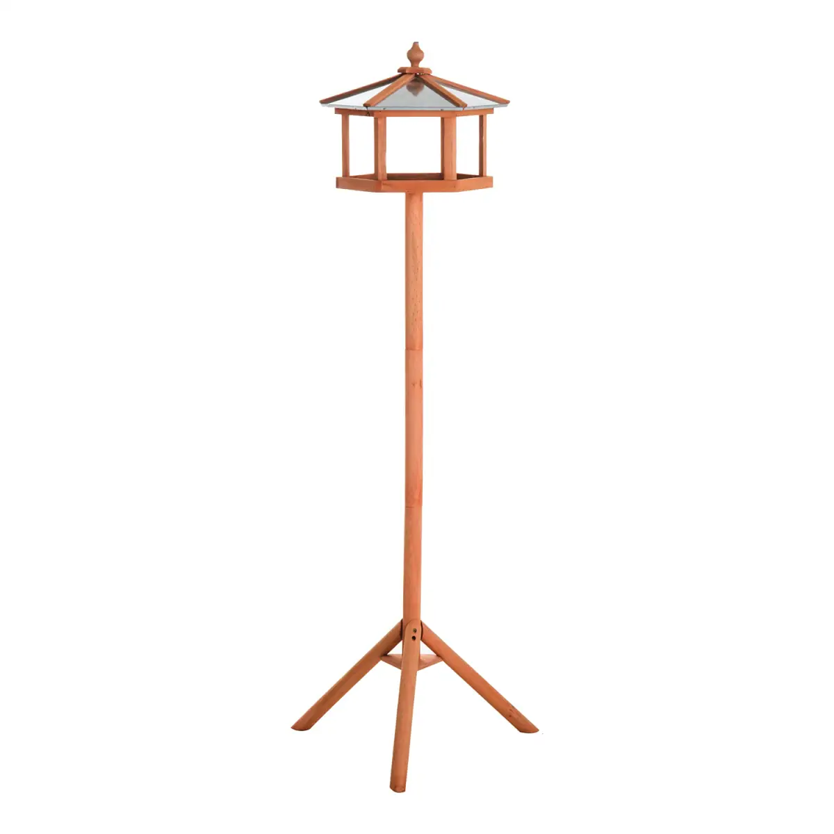Pawhut Wooden Bird Table Free Standing Bird Feeder Parrot Stand for Garden, Patio - Bird Feeder