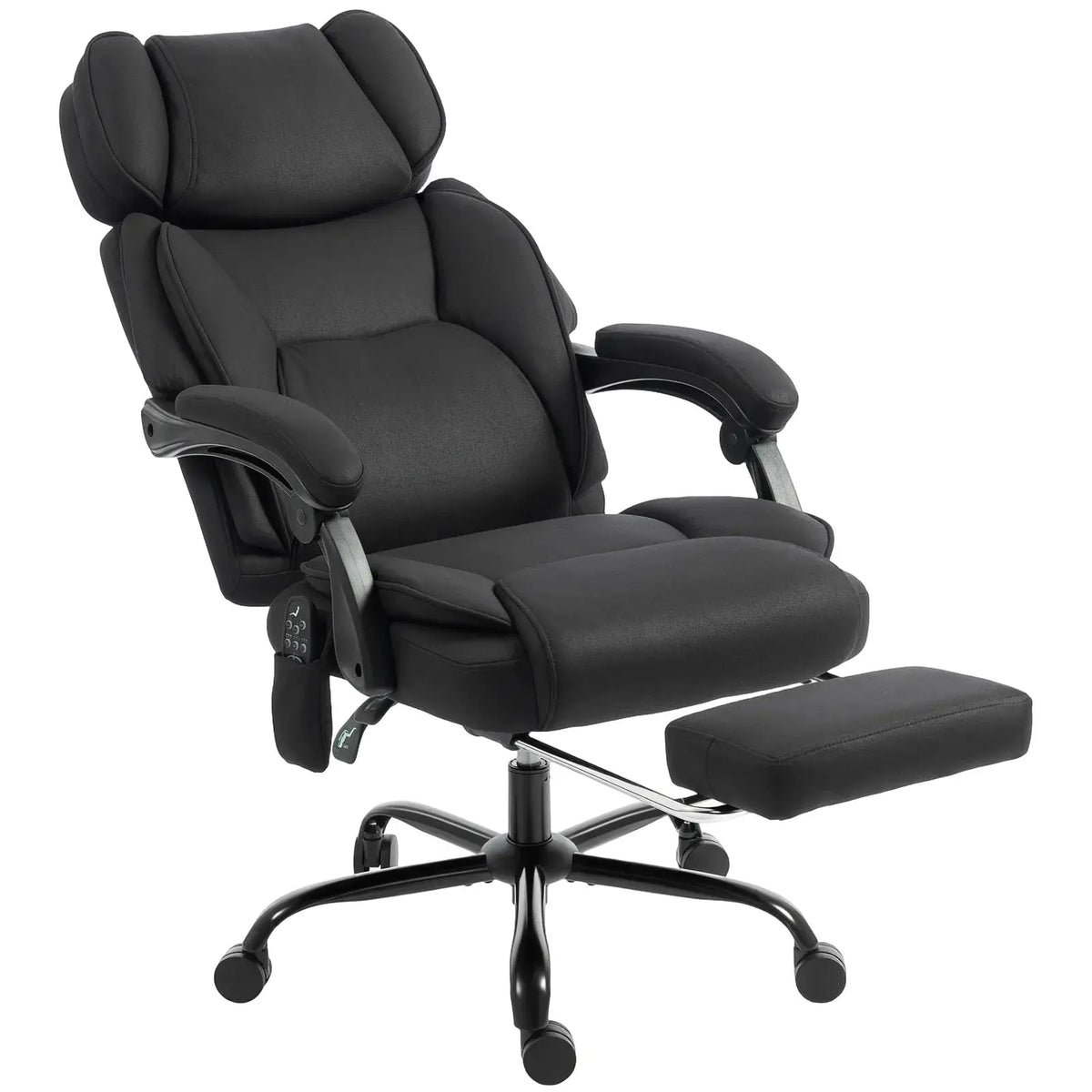 HOMCOM High Back Vibration Massage Office Chair Heated Reclining Computer Chair w/ Adjustable Height, Swivel Wheels, Black - from HOMCOM