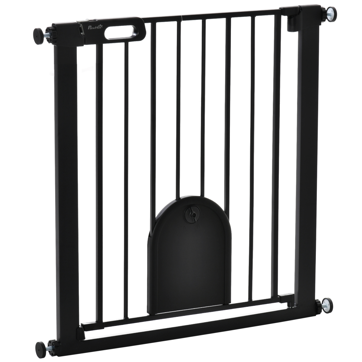 75-82 cm Pet Safety Gate, Stair Pressure Fit, Auto Close, Double Locking, Black - from Unbranded