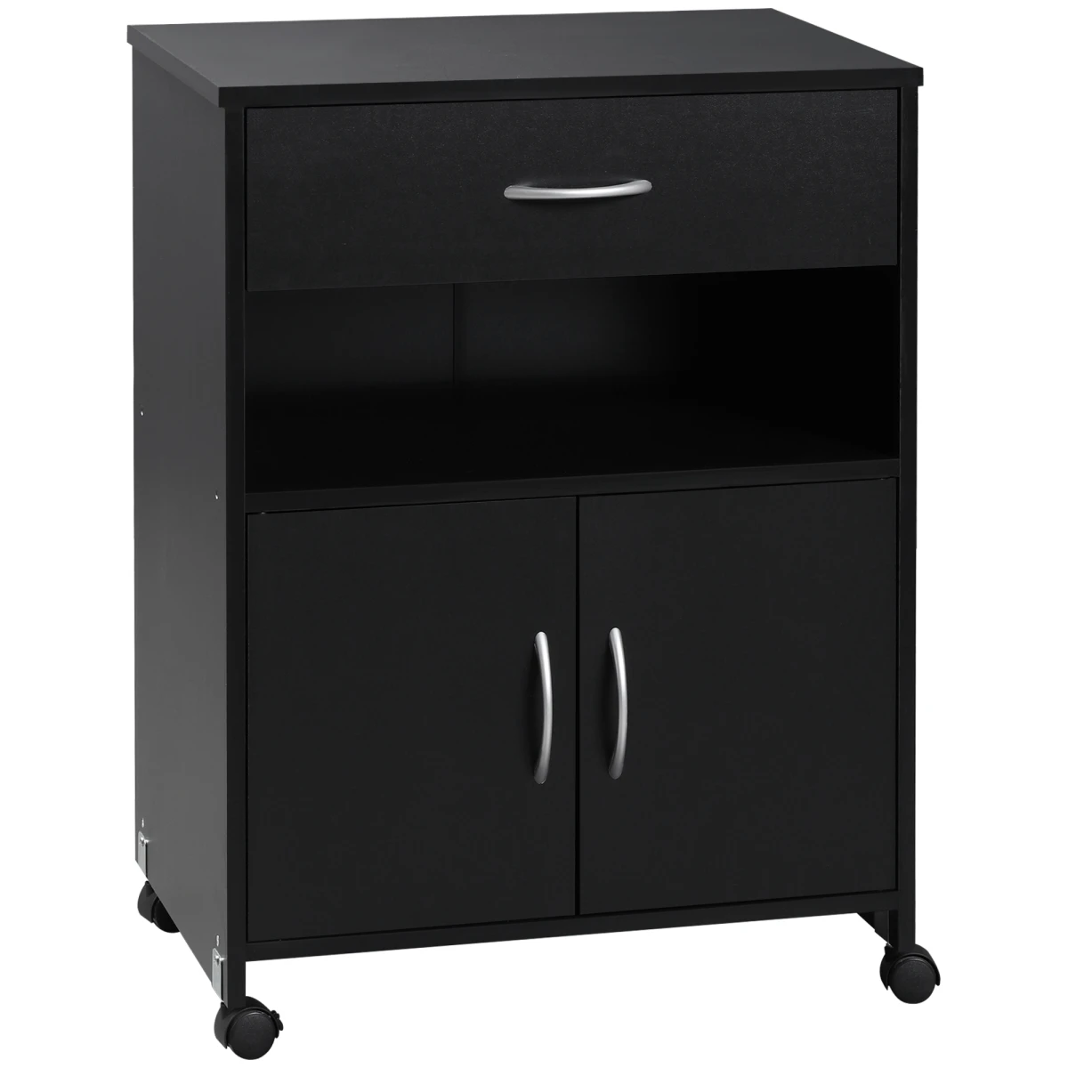 Unbranded Vinsetto Mobile Printer Stand Compact Three Level Adjustable Shelf With Drawer And Wheels For Home Office - Office Storage
