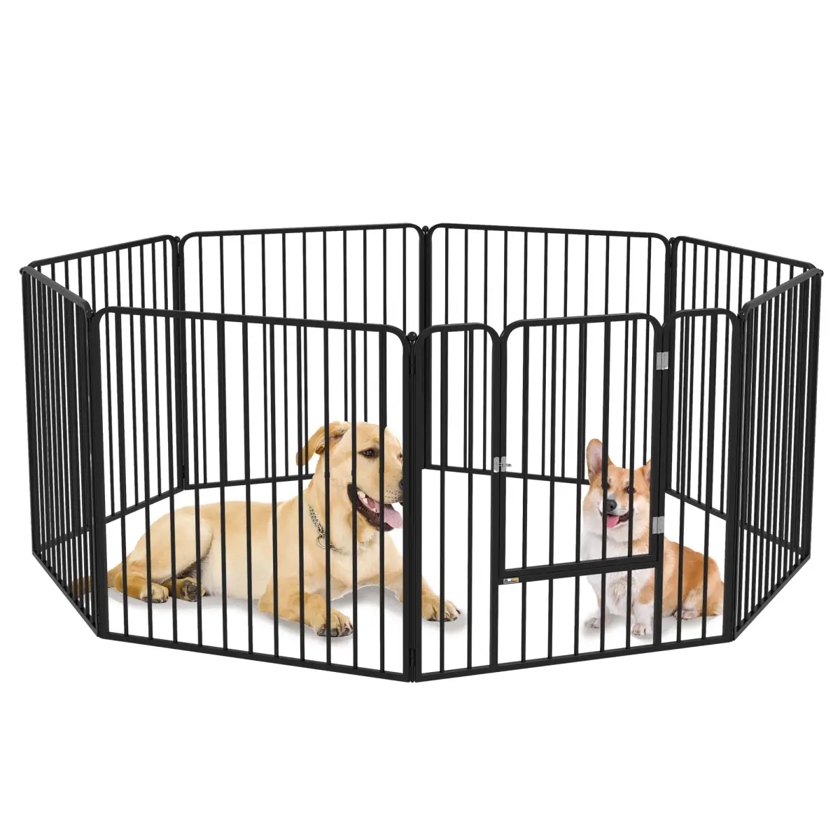 PawHut PawHut 80cm 8 Panels Heavy-Duty Dog Playpen for Small, Medium Dogs - Pet Playpen