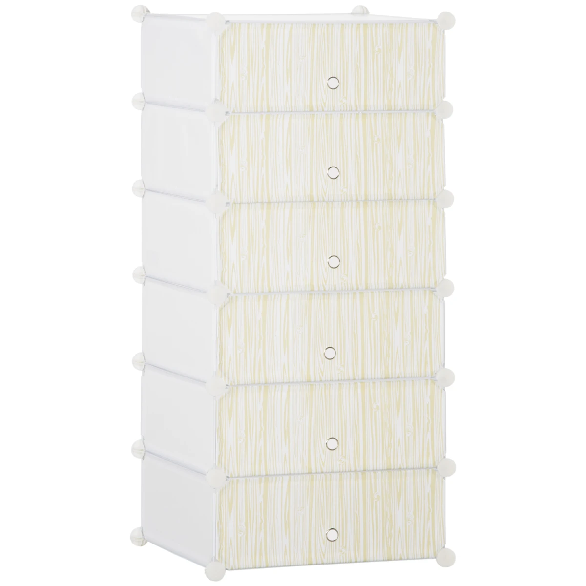 HOMCOM 6 Tier Shoe Rack Plastic Storage Cabinet Modular Shoe Tower White by HOMCOM