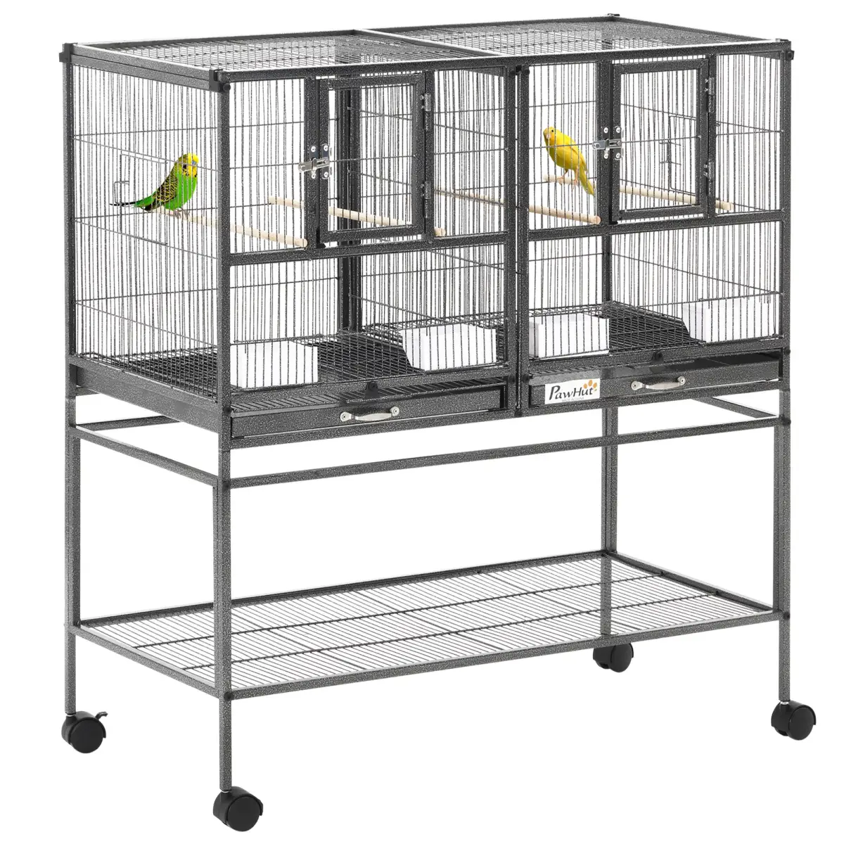 Unbranded Large Bird Cage for Finch Canaries Parakeets Cockatiels W/ Food and Water Bowls - Bird Cage