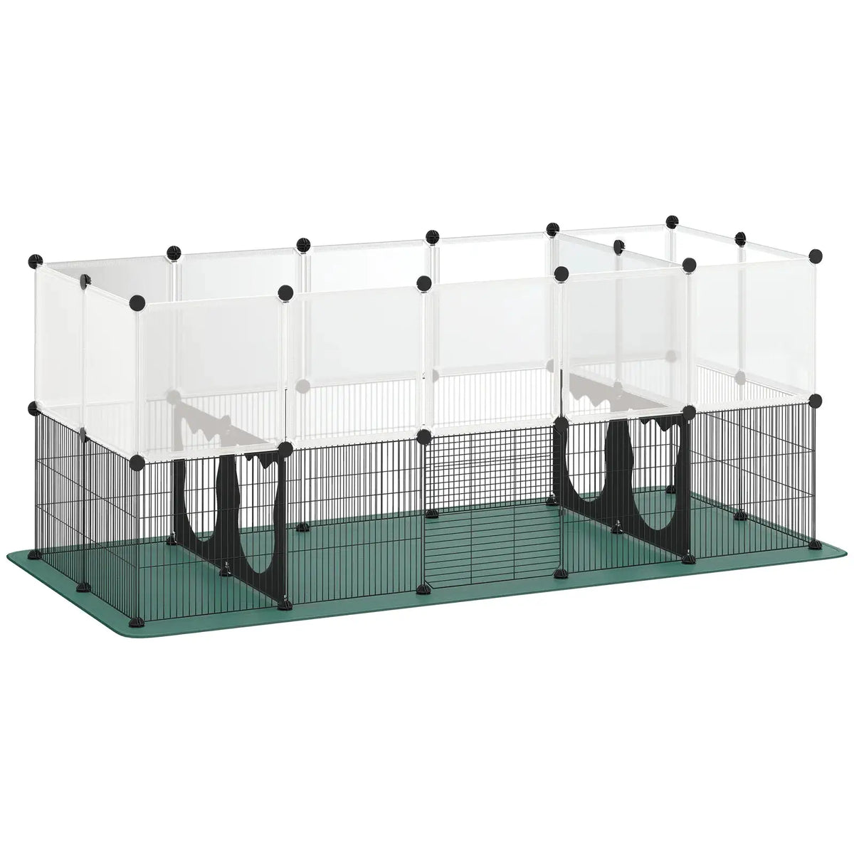 PawHut Pet Playpen with Waterproof Mat, DIY Small Animal Enclosure 34 Panels, Indoor/Outdoor Metal Pet Fence for Guinea Pigs - from PawHut