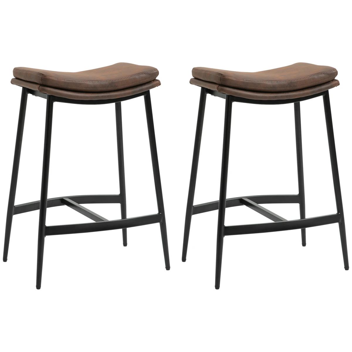 HOMCOM HOMCOM Bar Stools 89-99cm Curved Kitchen - Bar Stool
