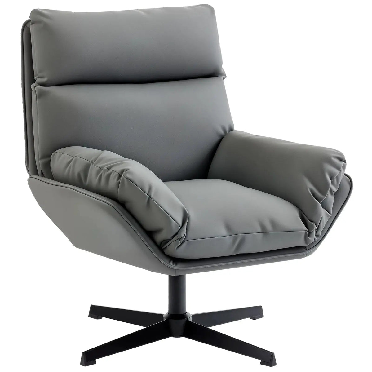 HOMCOM Accent Chair with 360 Swivel Armchair for Living Room with Padded Cushion Dark Grey - from HOMCOM