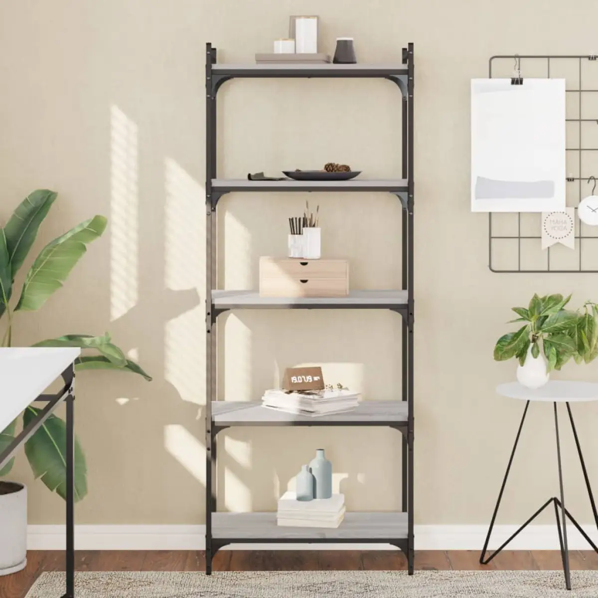 vidaXL vidaXL Bookcase 5-Tier Grey Sonoma 60x30x154 cm Engineered Wood - Bookcase