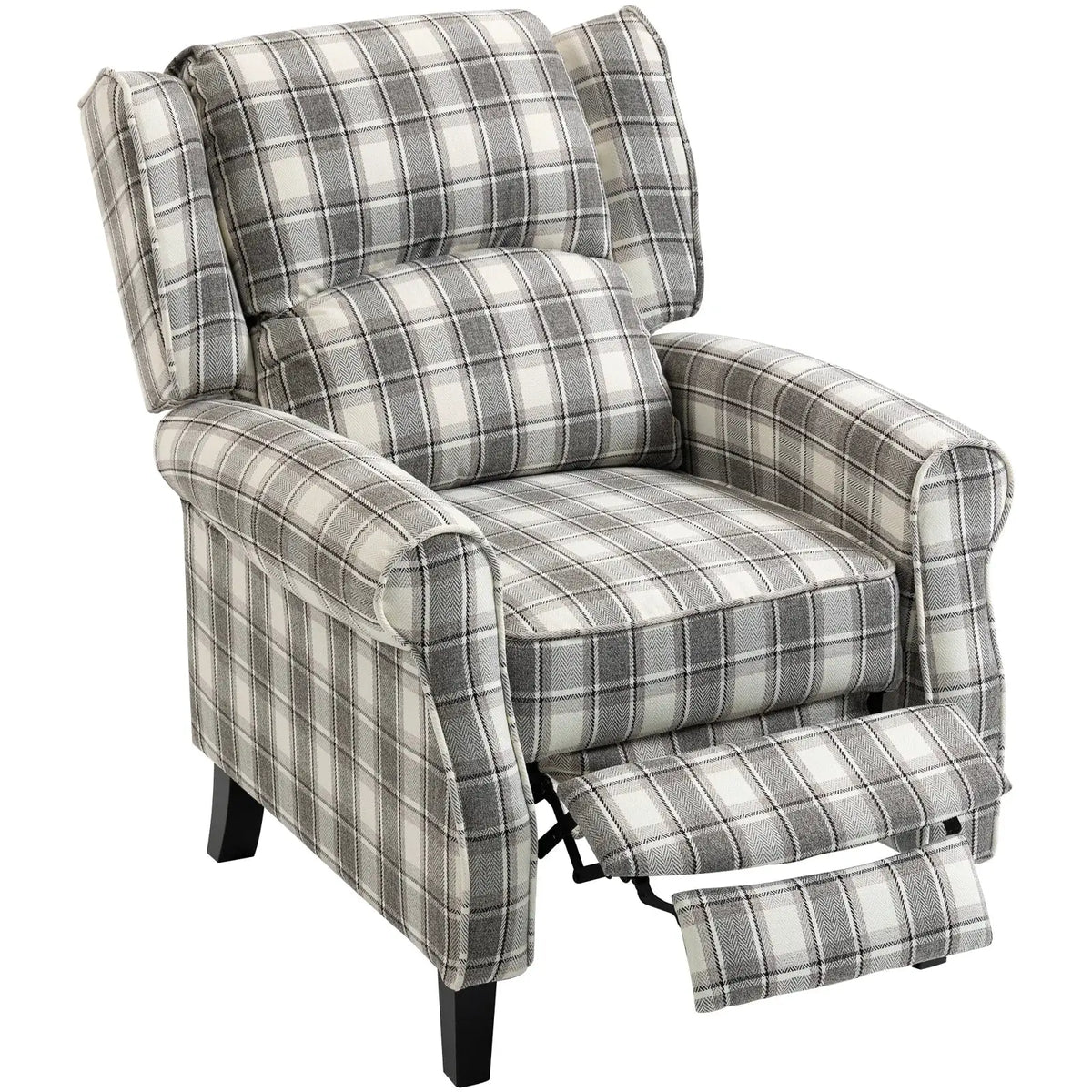 HOMCOM 160° Reclining Armchair, with Footrest - Grey and White - from HOMCOM