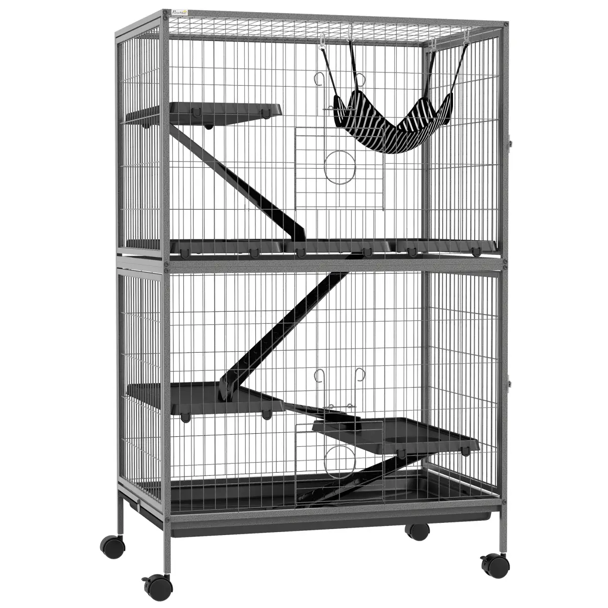 PawHut PawHut Small Animal Cages for Chinchilla Ferret Kitten on Wheels W/ Hammock Tray - Pet Cage
