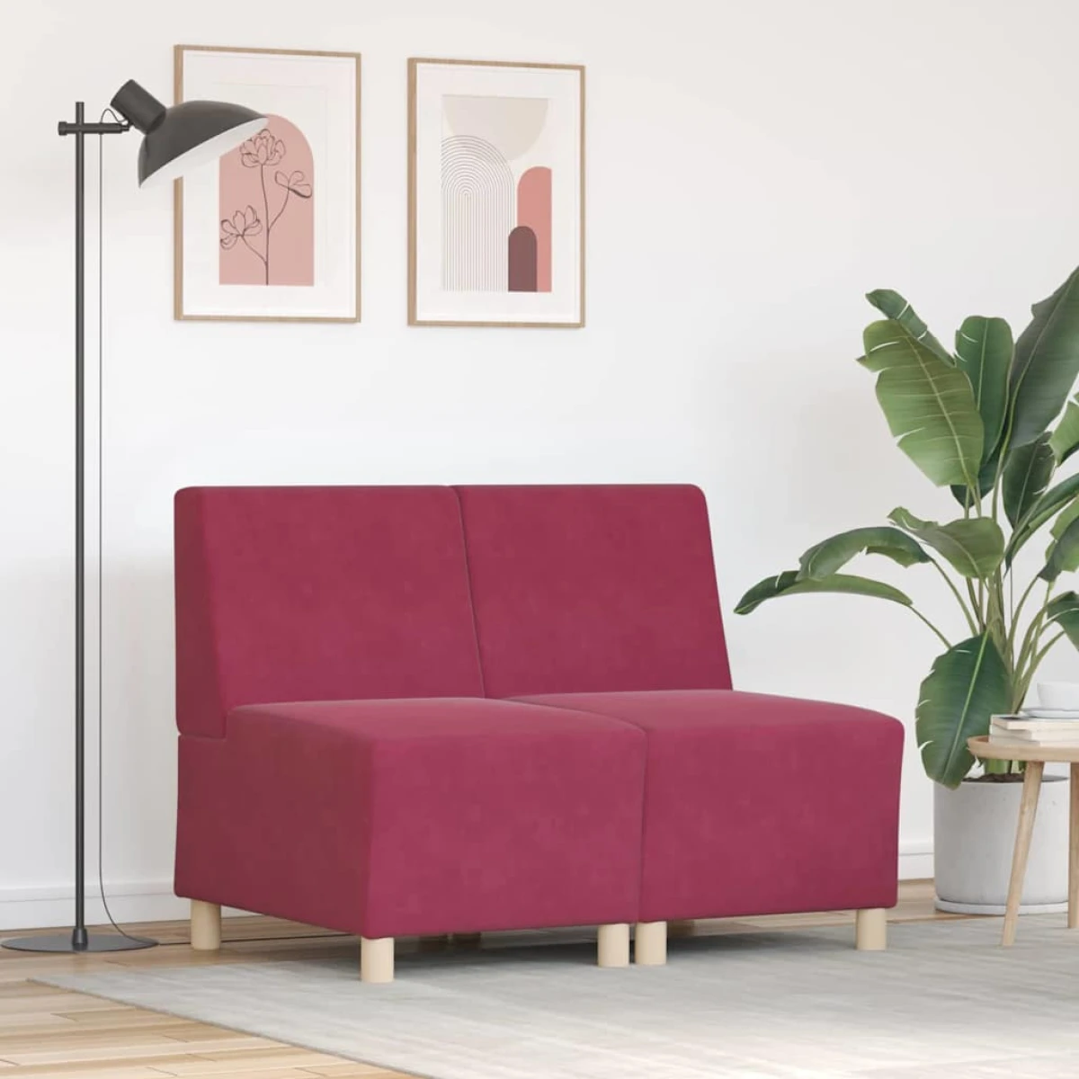 VidaXL Modular Armless Sofa 55 x 74 x 82 cm Velvet Home by vidaXL