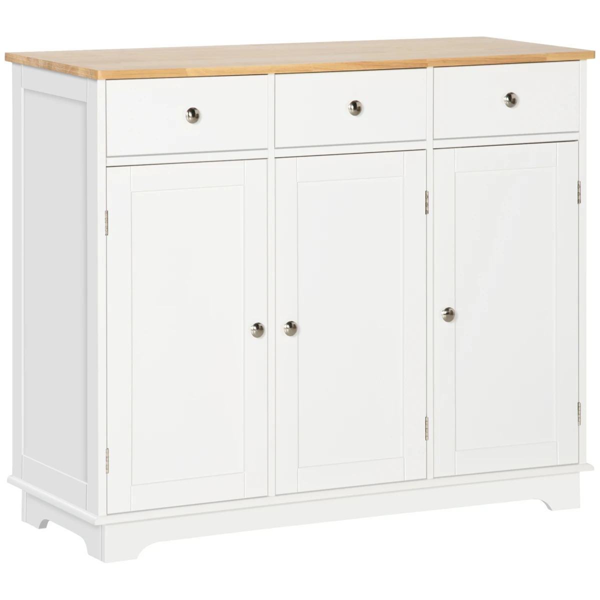 HOMCOM Quality Sideboard 3Drs Adjustable Shelves Hall - Sideboard