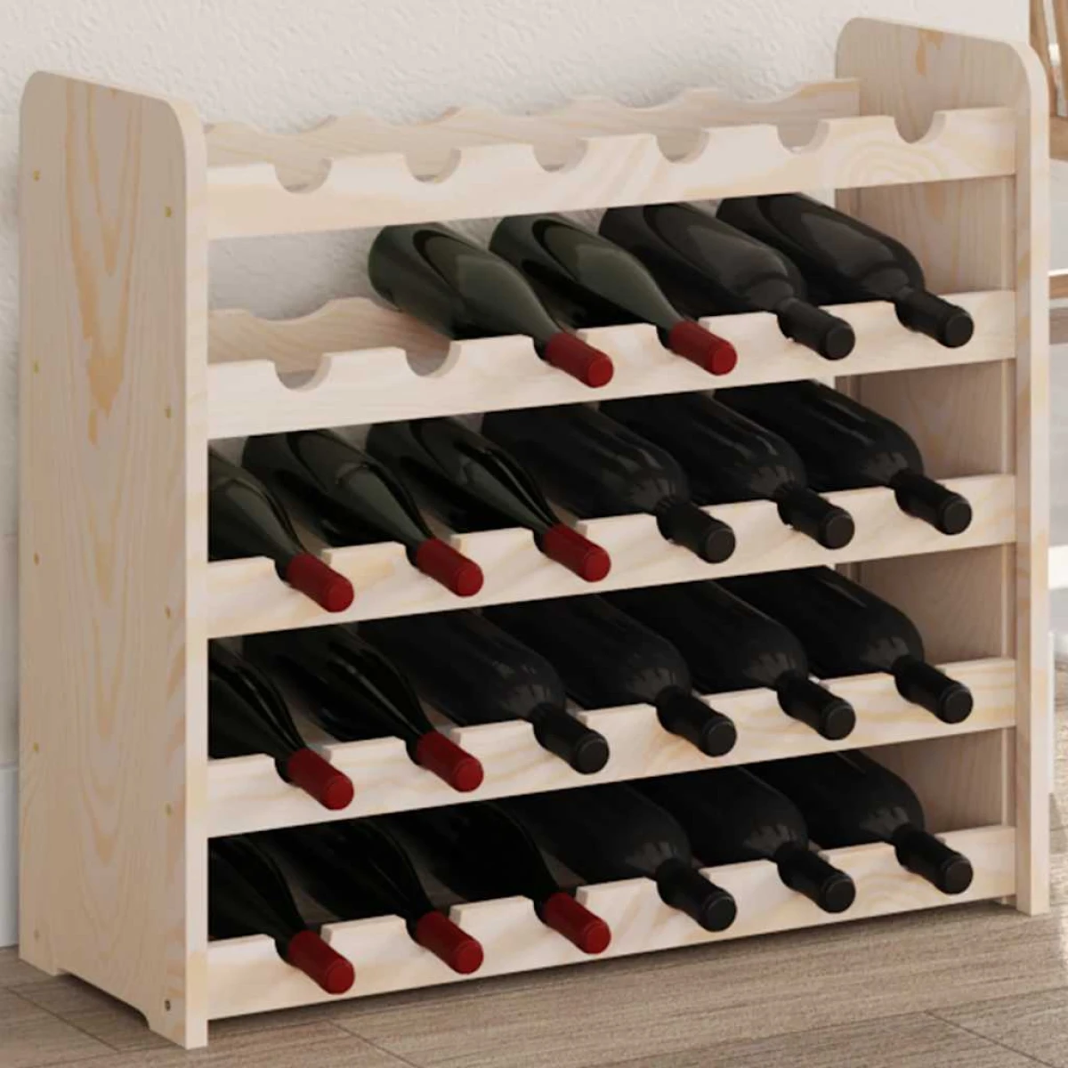 vidaXL vidaXL Wine Rack 67.5x25x60 cm Solid Wood Pine - Wine Rack