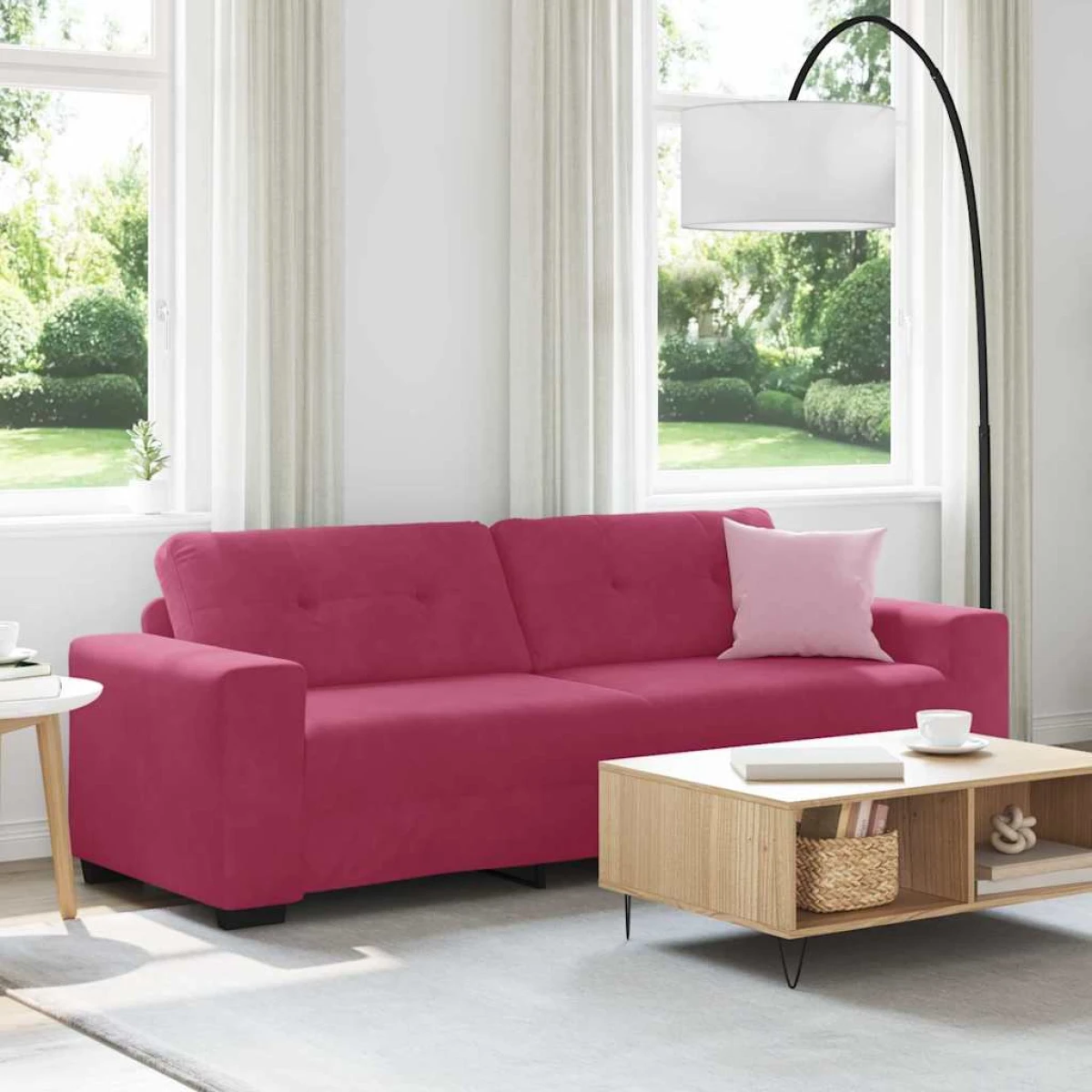 vidaXL VidaXL ThreeSeater Velvet Sofa With Cushion For Living Room - Sofa