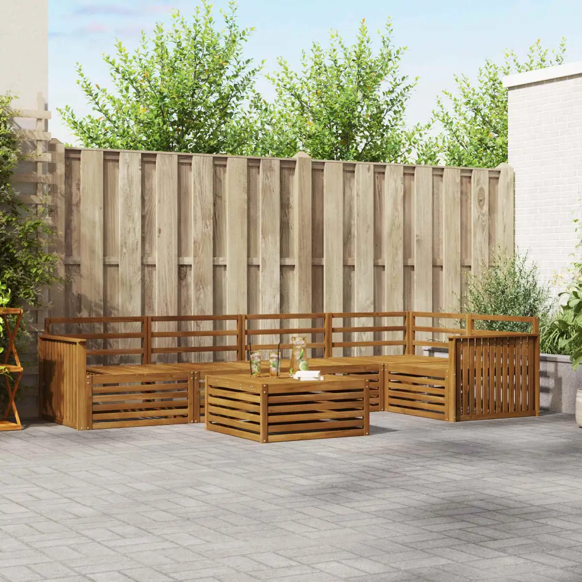 vidaXL vidaXL Outdoor Sofa Set 6 pcs Natural - Garden Sofa Sets