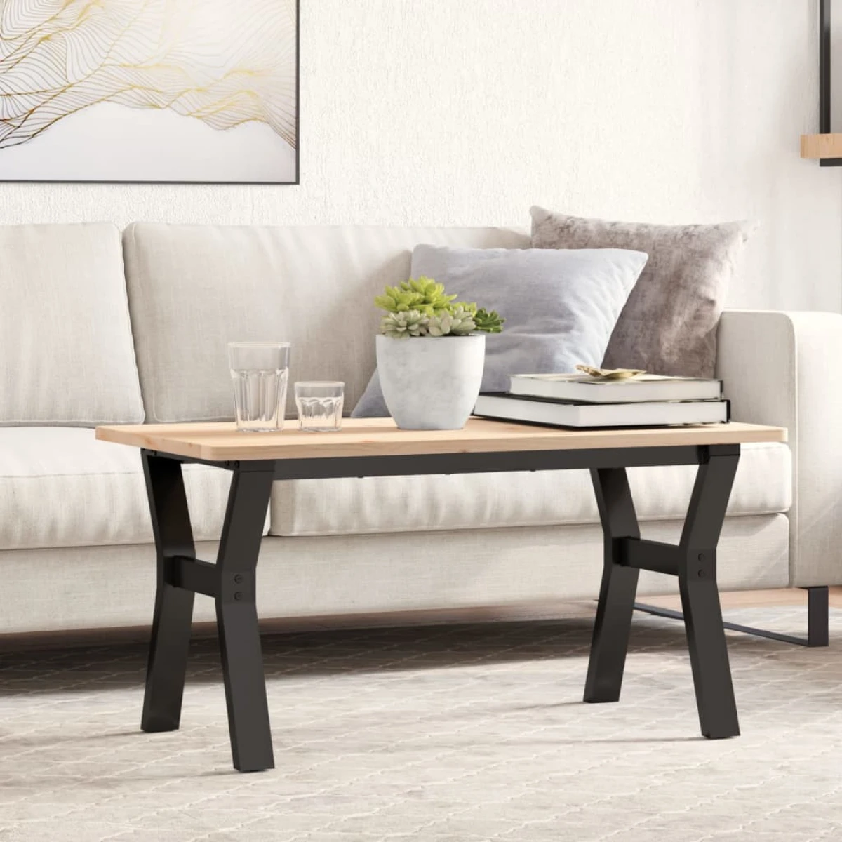 vidaXL vidaXL Y-Frame Coffee Table Legs 80x40x43 Cm Powder-Coated Steel Sturdy DIY Table - Coffee Table