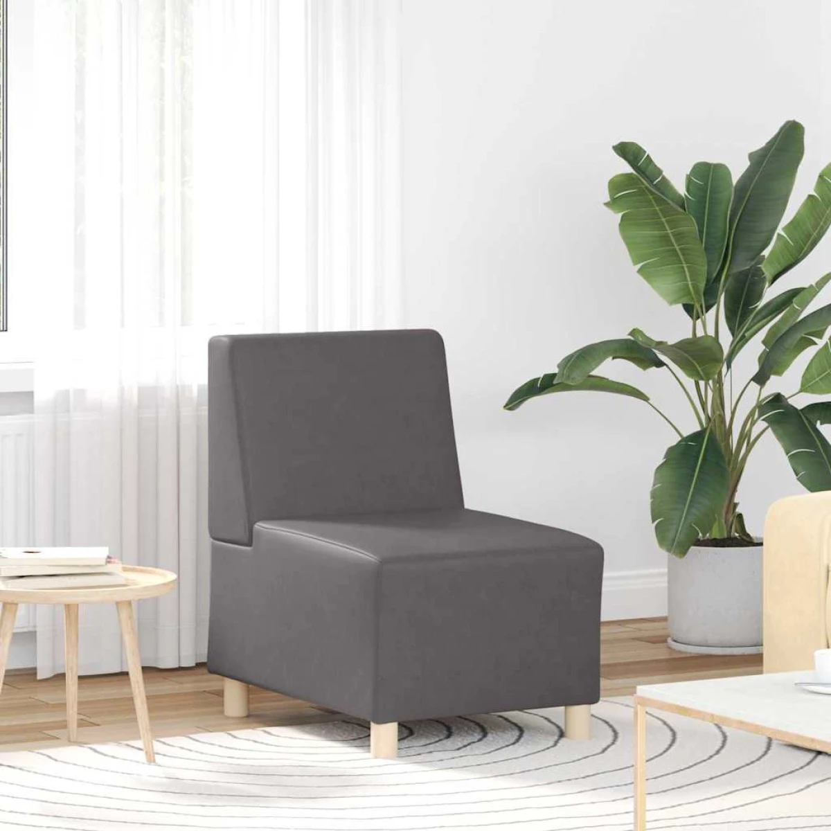 vidaXL VidaXL Armless Modular Sofa 55x74x82 Grey Faux Leather - Sofa