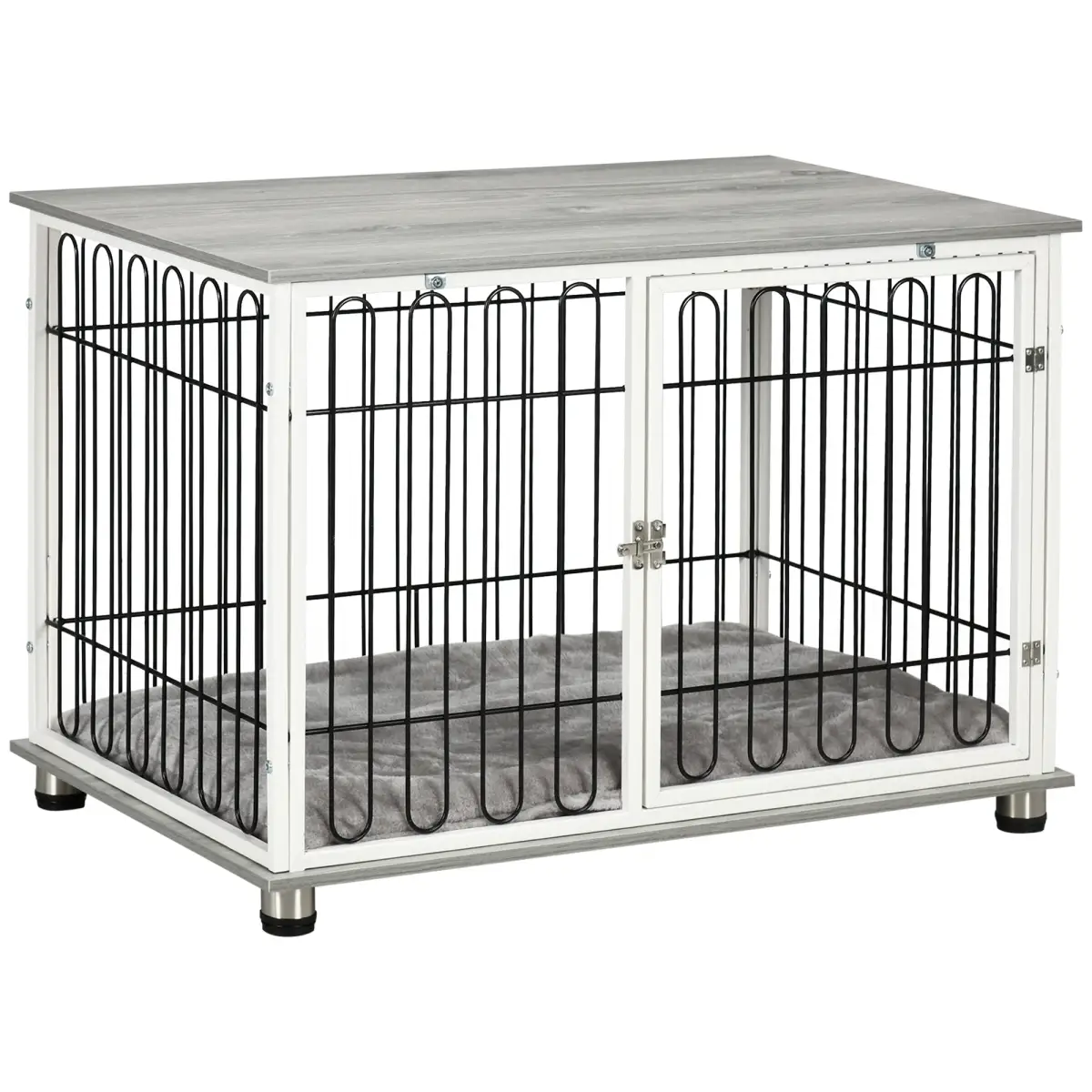 PawHut PawHut Dog Crate Furniture End Table w/ Soft Washable Cushion, Lockable Door - Dog Crate