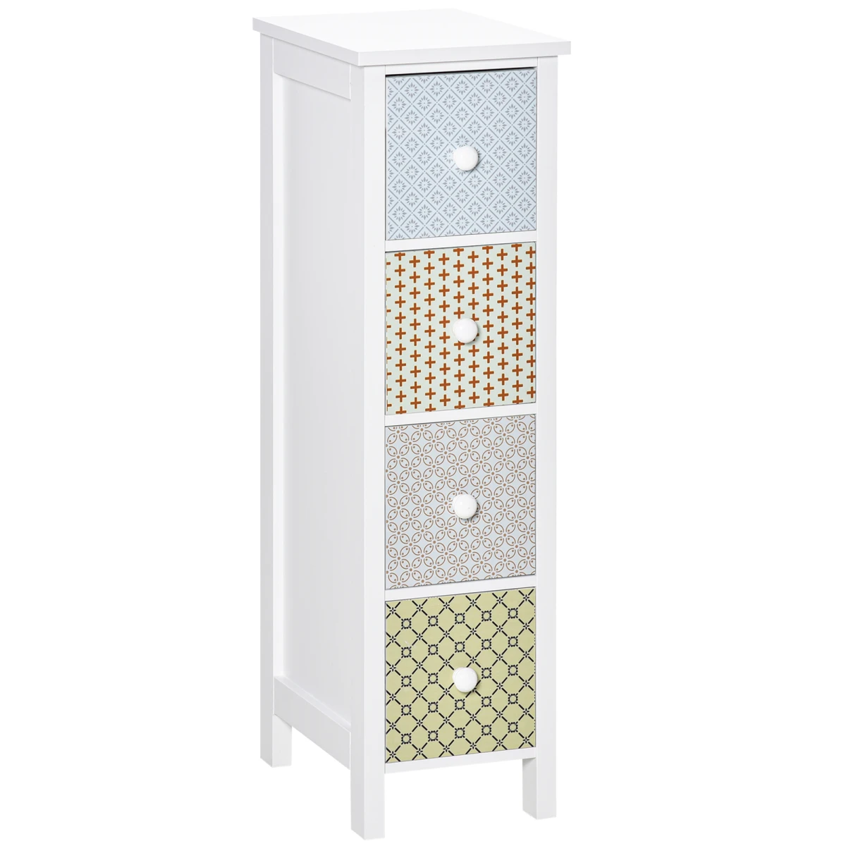 Homcom HOMCOM Drawer Cabinet 4 Drawer Patterned Bedroom - Chest of Drawers