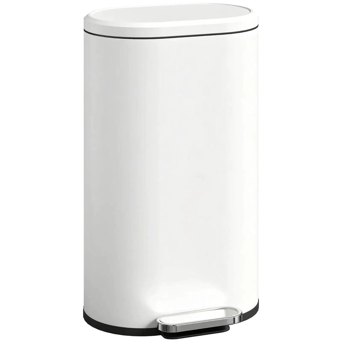 HOMCOM 30 L Modern Curved Kitchen Bin - Cream - from HOMCOM