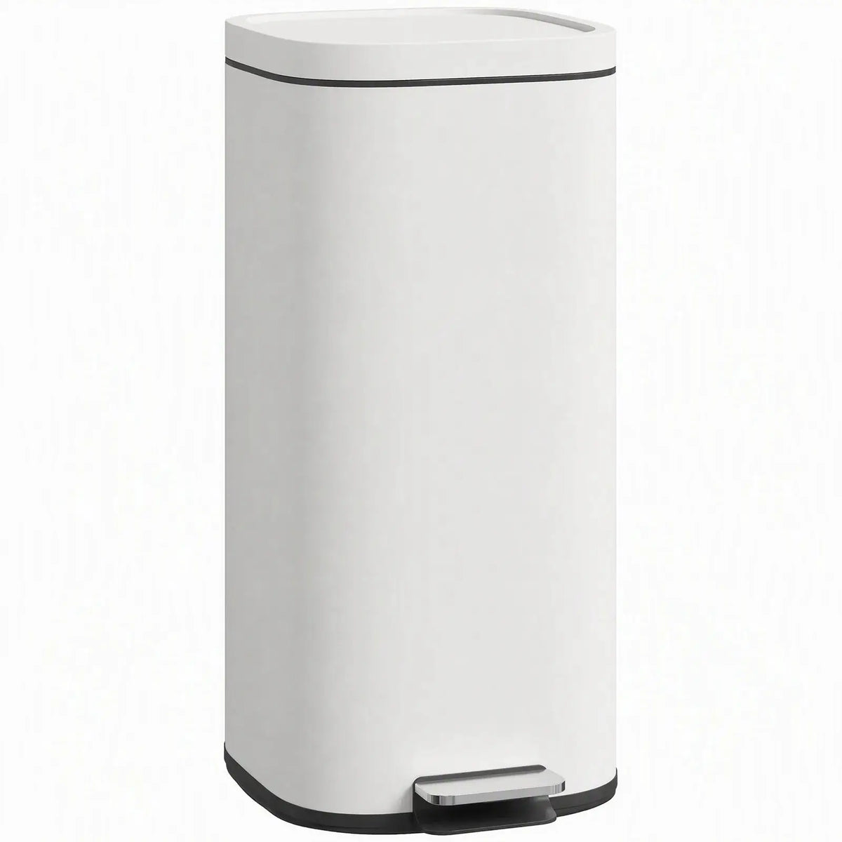 HOMCOM 30L Kitchen Bin, Compact Pedal Bin with Soft-Close and Stay-Open Lid, Removable Bucket for Kitchen, Home, Office, Cream - from HOMCOM