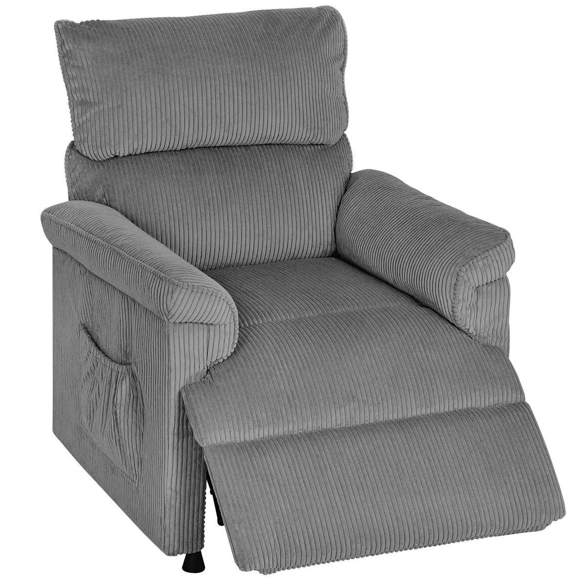 HOMCOM Corduroy Electric Massage Recliner - Grey - from HOMCOM