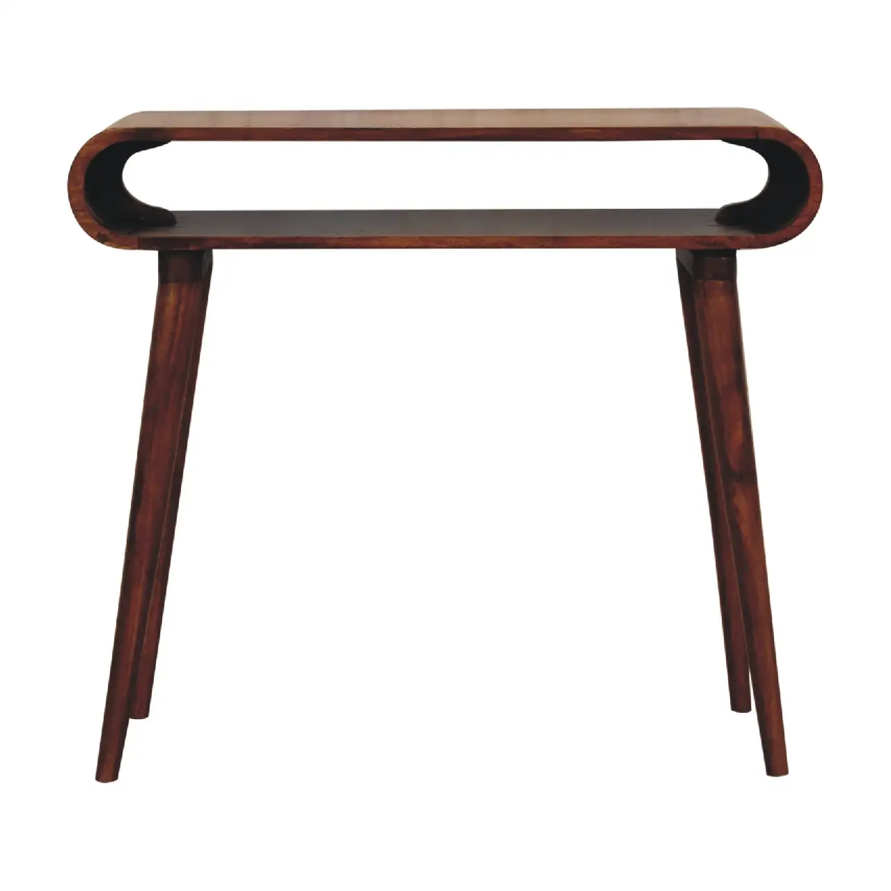 Artisan Furniture Artisan Furniture Solid Wood Amaya Nordic Style Console Table, 1 Shelf, Dark Brown - Console Table