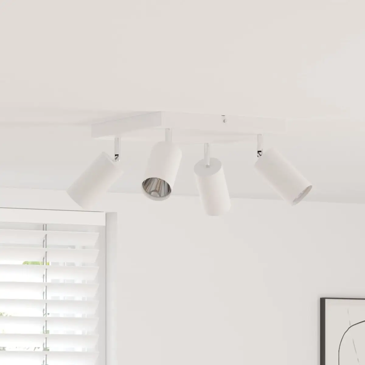 vidaXL vidaXL Ceiling Spotlight with Spotlights White 26 x 26 x 16 cm Metal - Spotlight