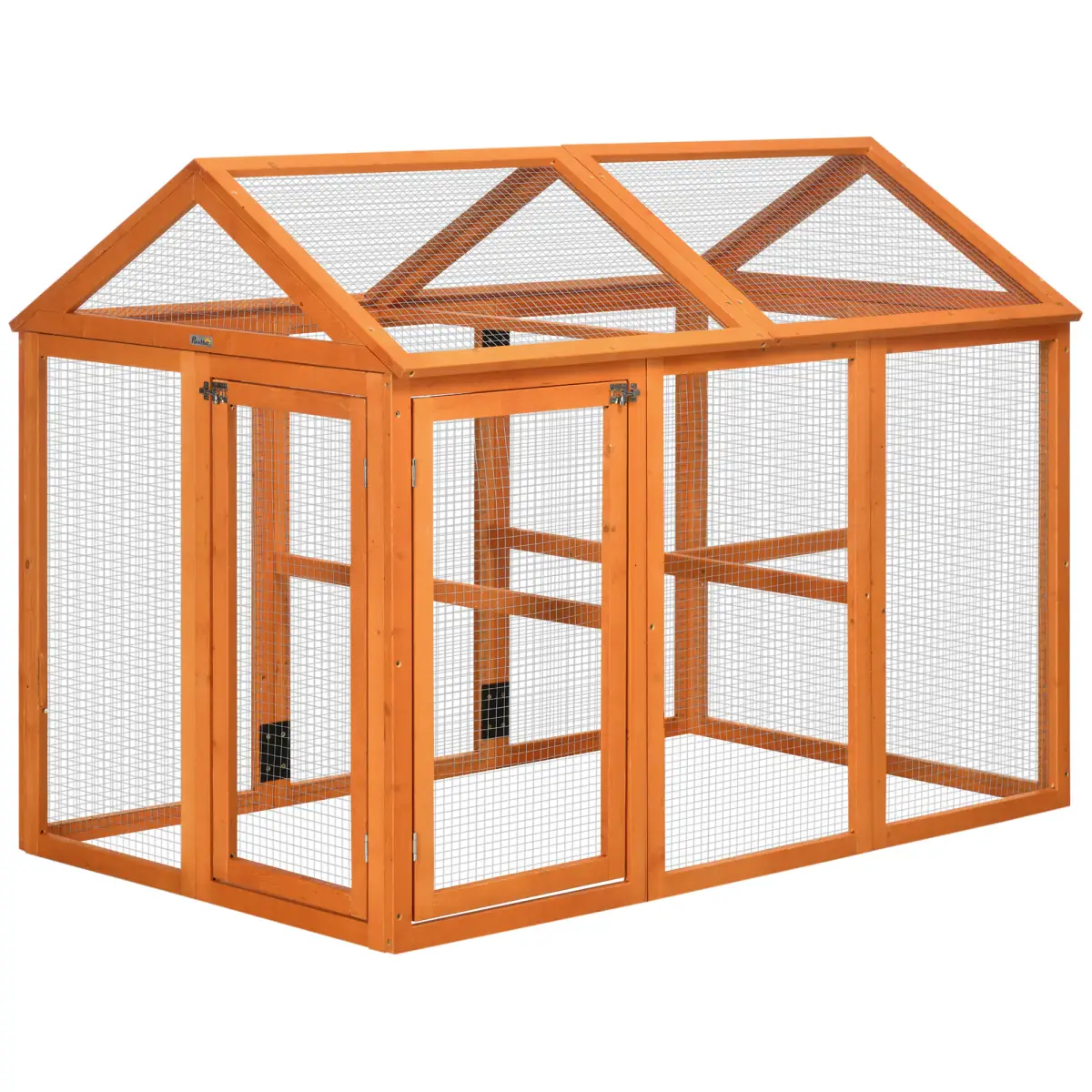 PawHut PawHut Chicken Run, Wooden Chicken Coop w/ Combinable Design - Orange - Chicken Coop