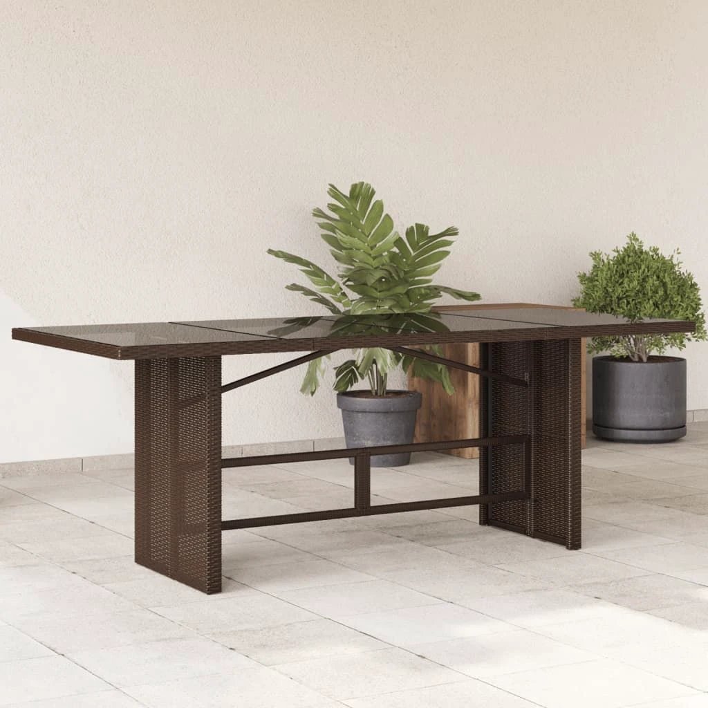 vidaXL Garden Table with Acacia Wood Top Grey 190x80x75 cm Poly Rattan by vidaXL