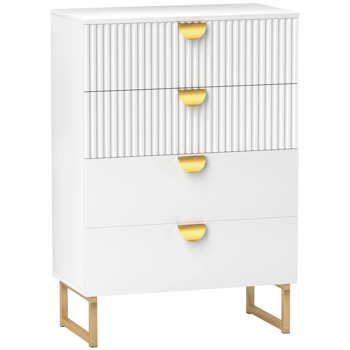 HOMCOM Chest Of Drawers 4 Drawers Anti Tip - Chest of Drawers