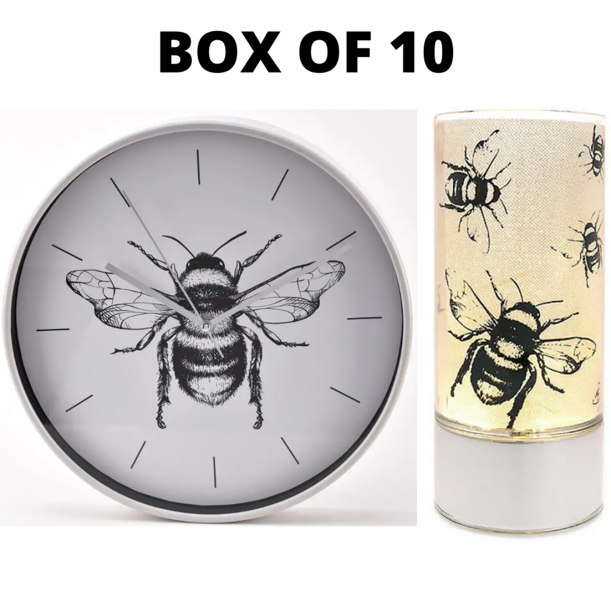 Widdop Widdop BUMBLEBEE WALL CLOCK /LED LIGHT UP TUBE 20CM - Clock