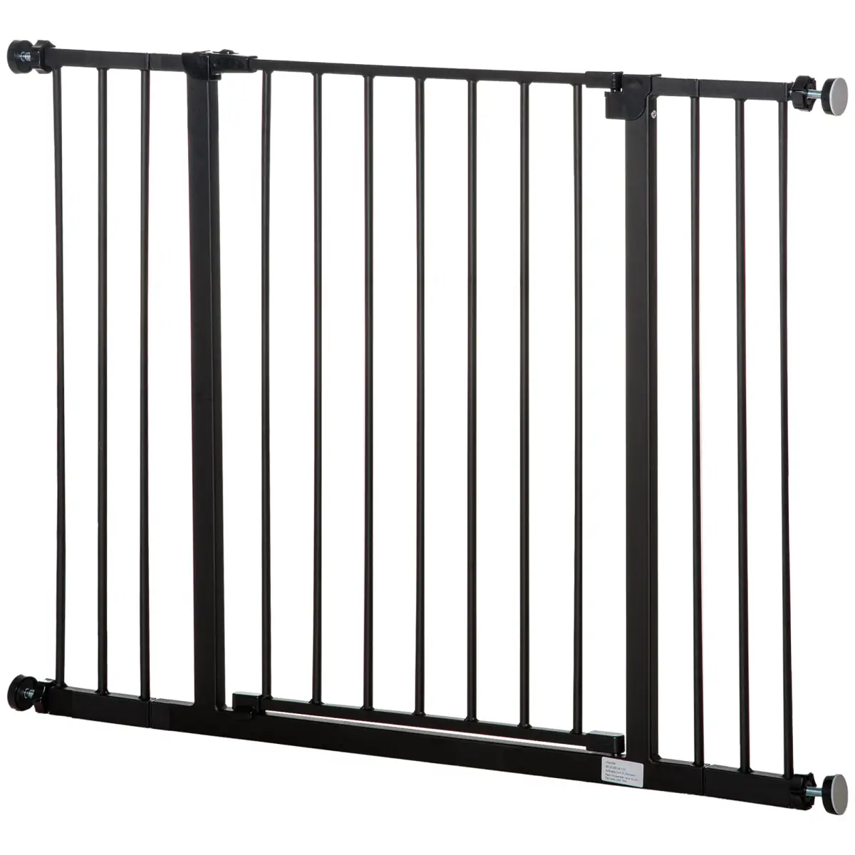 Pawhut Pressure Fit Dog Gate Pet Barrier for stairs doorway, 76-107cm Width Black - Pet Gate