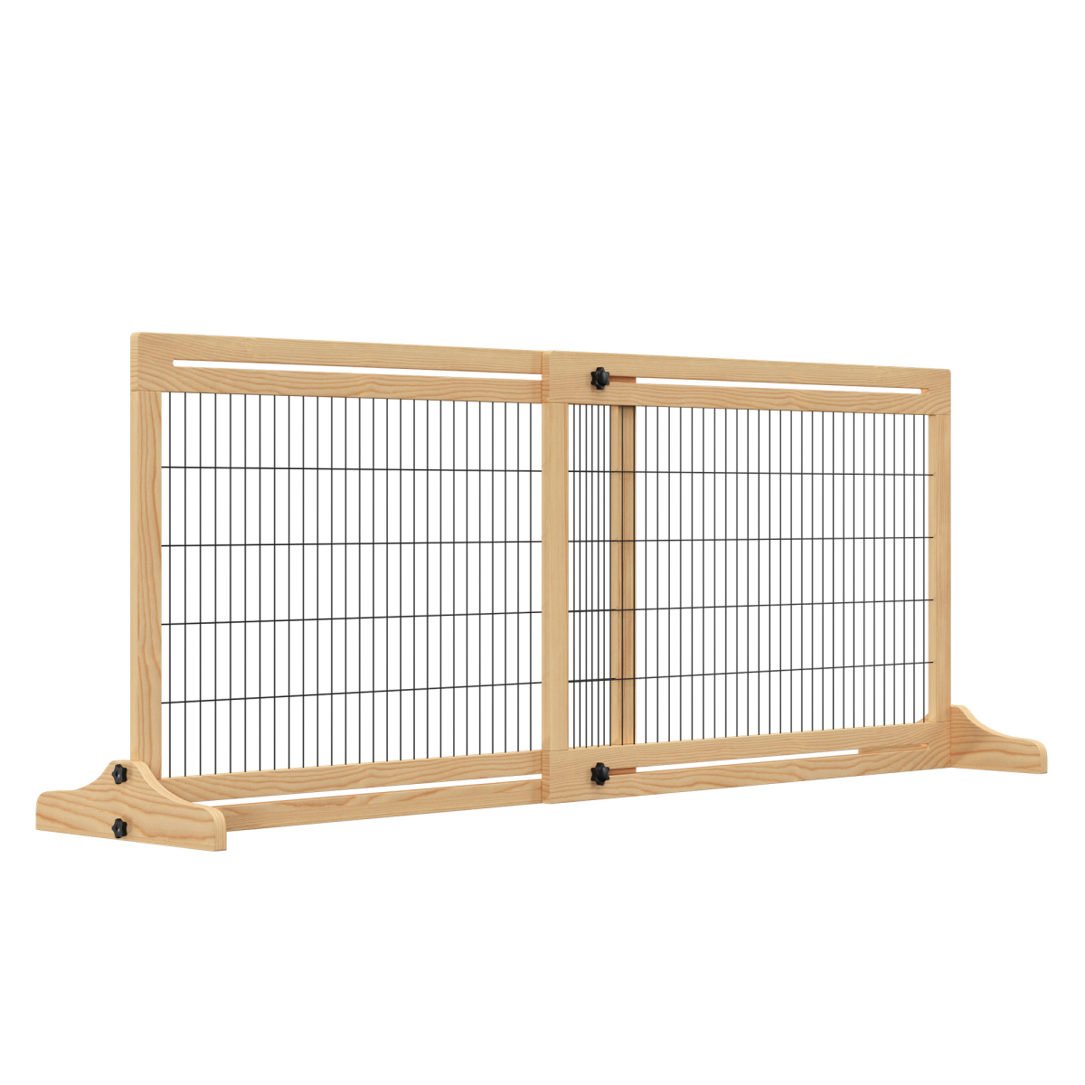 Adjustable Wooden Pet Gate Freestanding Dog Barrier for Doorway Pawhut - from Unbranded