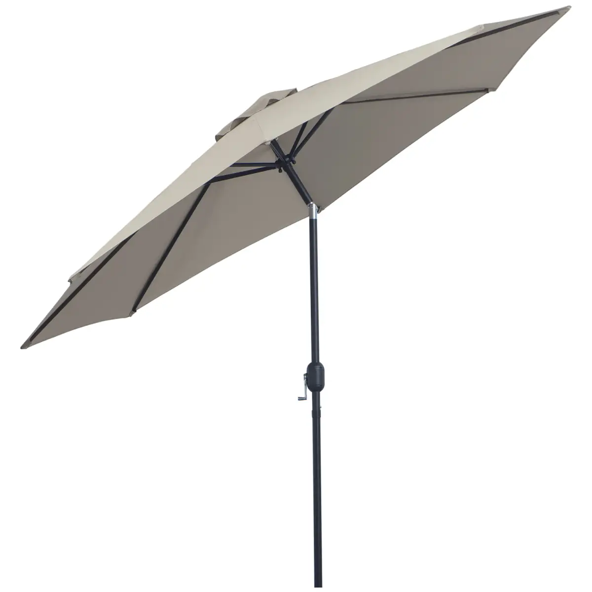 Outsunny 3m Parasol Patio Umbrella,Tilt and CrankLight Grey - Parasol