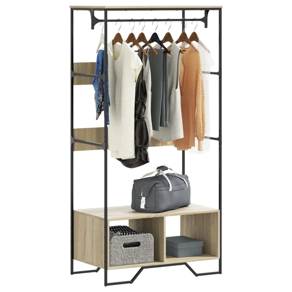 vidaXL Wardrobe Black 90x50x180 cm Engineered Wood by vidaXL