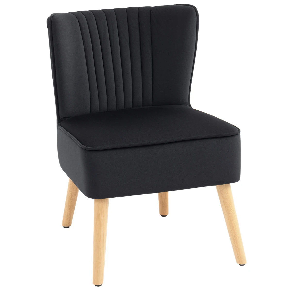 HOMCOM Velvet Tub Chair Compact Padding For Living Room - Accent Chair