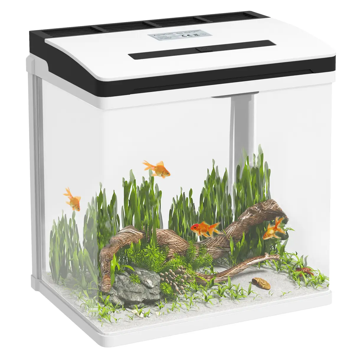 PawHut PawHut Aquarium 13L Glass Fish Tank w/ Filter, LED Lighting, Water Pump - Aquariums