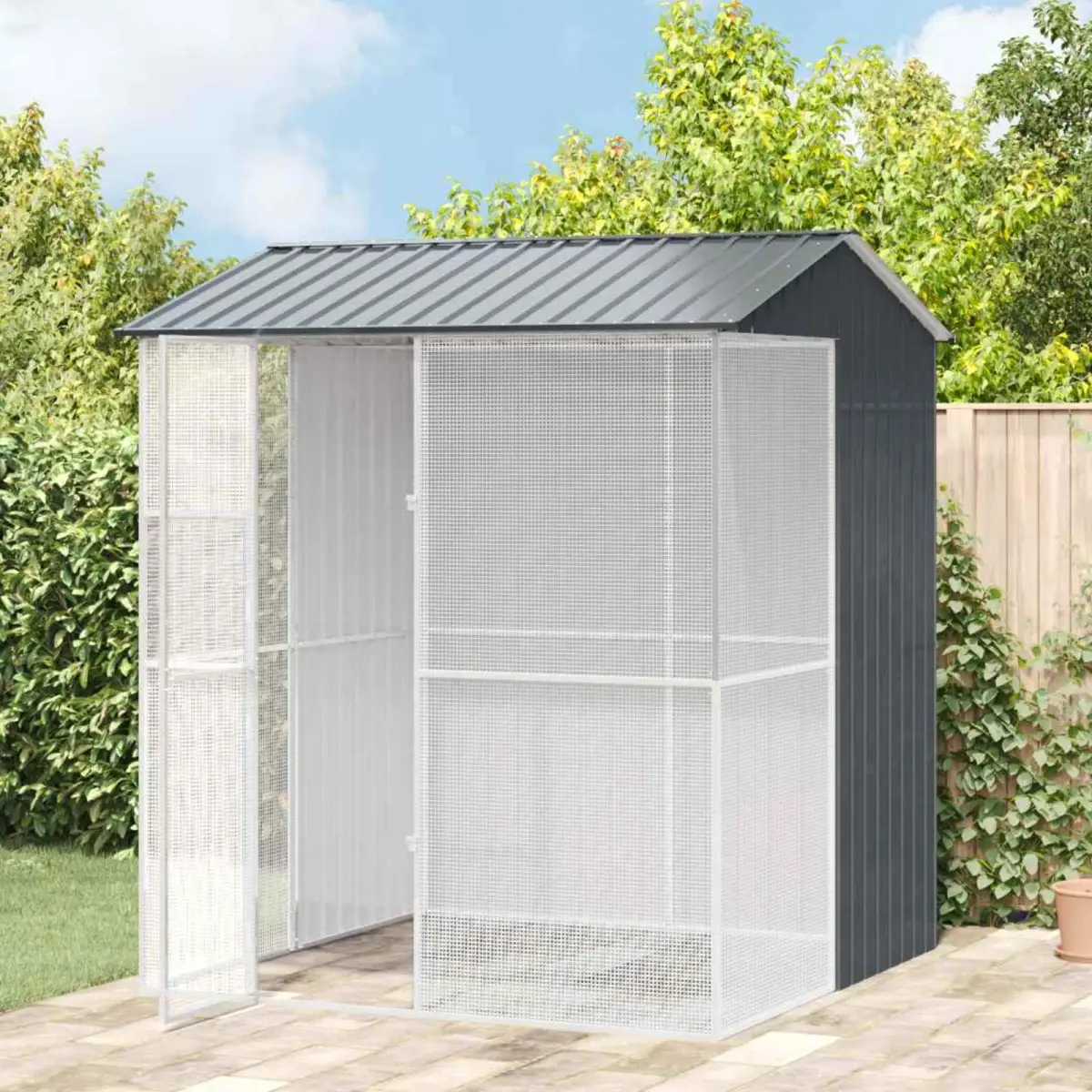 vidaXL vidaXL Bird Cage Anthracite 215 x 210 x 247 cm Galvanised Steel - Bird Cage