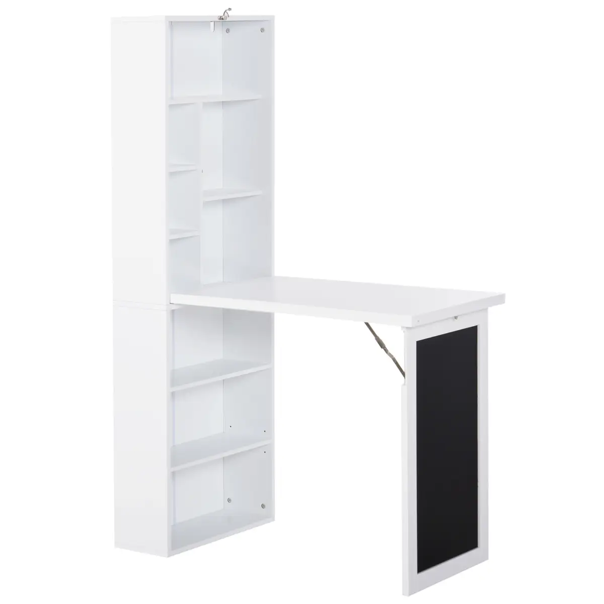HOMCOM Folding Convertible Desk with Blackboard Multi-function Workstation - Desk