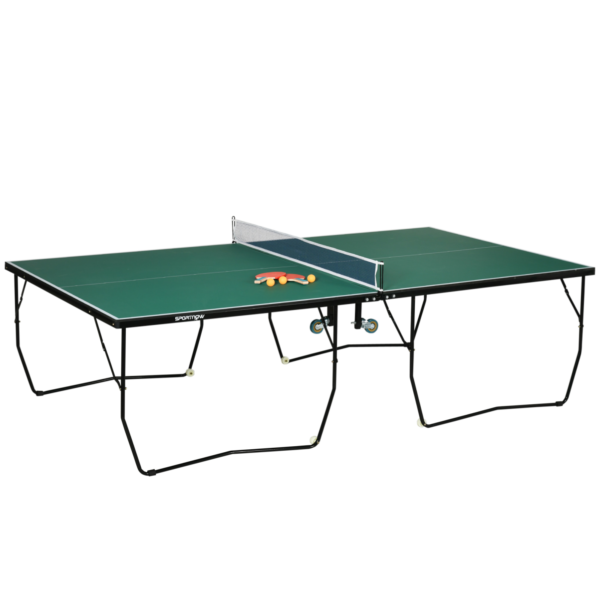 SPORTNOW 9FT Folding Table Tennis Table w/ 8 Wheels, for Indoors, Outdoors - from SPORTNOW