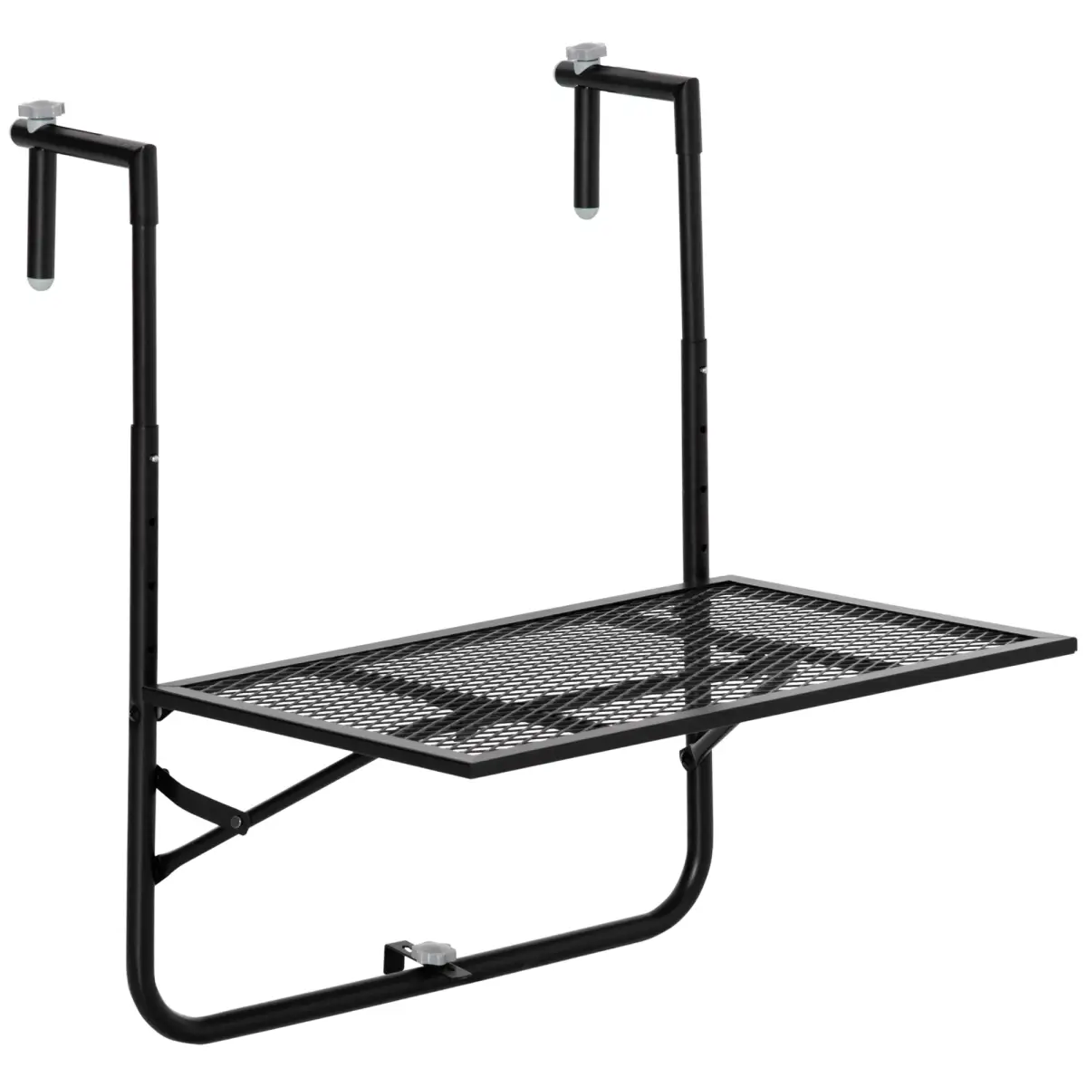 Outsunny Balcony Hanging Table, Metal Wall Mount Desk, Adjust Black - Desk